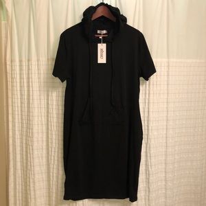 Knee Length Causal Hoodie Dress with front pocket